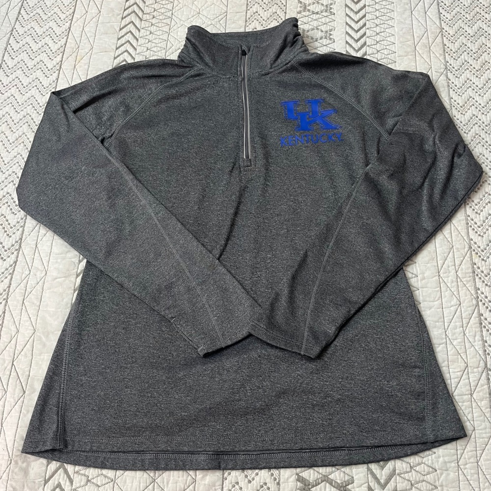 Knights Apparel Kentucky Wildcats Womens Large Gray Quarter Zip Sporty Gameday